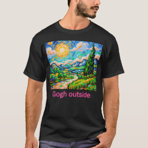Camiseta Gogh Fora Divertido Caminhada Natureza