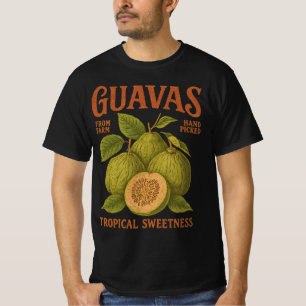 Camiseta Goiabas Gráfico Comercial Retro Tropical Vintage