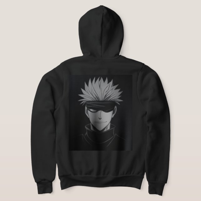 Camiseta “Gojo Satoru Streetwear hoodies – Black Anime Tee  (Postura das costas)