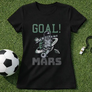 Camiseta Gol de Futebol Astronauta Mars Humor Espacial