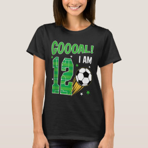 Camiseta Gol Eu Sou Menino de 12 Anos de Idade Aniversário
