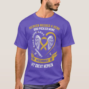 Camiseta Gold In Memory of my Great Nephew Childhood Cancer