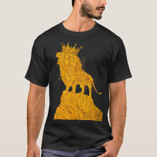 Camiseta Gold King Lion With Crown for Men Cool Boys Lion S