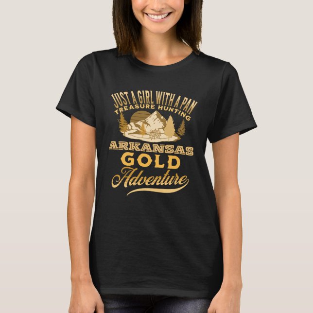 Camiseta Gold Panning   USA Nugget Love Arkansas Outdoors (Frente)