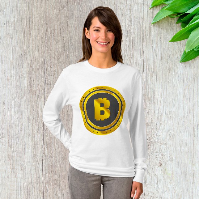 Camiseta Golden Bitcoin Symbol Digital Currency (Criador carregado)
