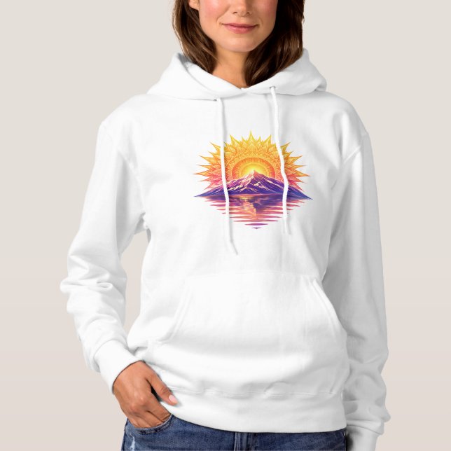 Camiseta Golden Boho Mandala Sun Mountain Sunset Reflection (Frente)