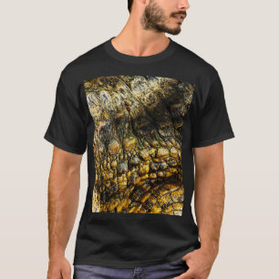 Camiseta Golden Crocodile Skin Texture Close Up