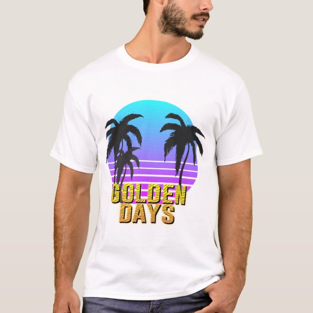 Camiseta Golden Days Retro Sunset (Frente)