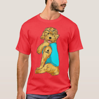 Camiseta Golden Doodle I Love Dad Tattoo Apparel, Dog Dad G