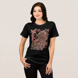Camiseta Golden Dragon in Sakura Tree Artwork