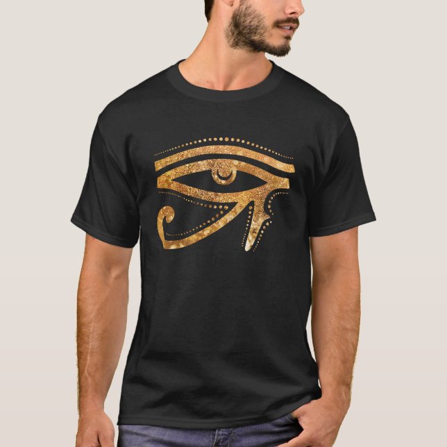 Camiseta Golden Eye Of Ra Egyptian Hieroglyph Pharao Esoter (Frente)