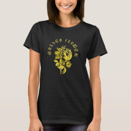 Camiseta Golden Flower – Embroidered-Style Luxury Design
