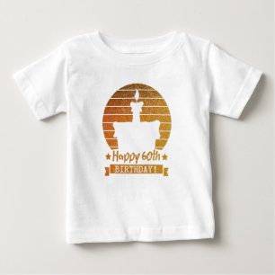 Camiseta Golden Glitter Happy 60th Birthday cake