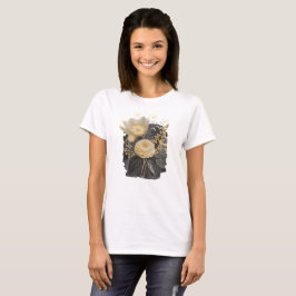 Camiseta Golden Magical Floral Bouquet in Silver Frame