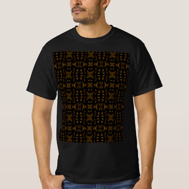 Camiseta Golden Obsidian Tribal Ikat Pattern (Frente)