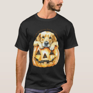 Camiseta Golden Retriever Acaba de Esperar o Halloween