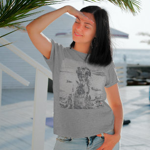 Camiseta Golden Retriever Arte Melhor Mãe de Todos os Tempo