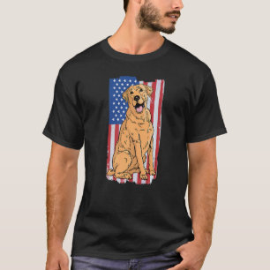 Camiseta Golden Retriever Bandeira Americana Patriota Cacho