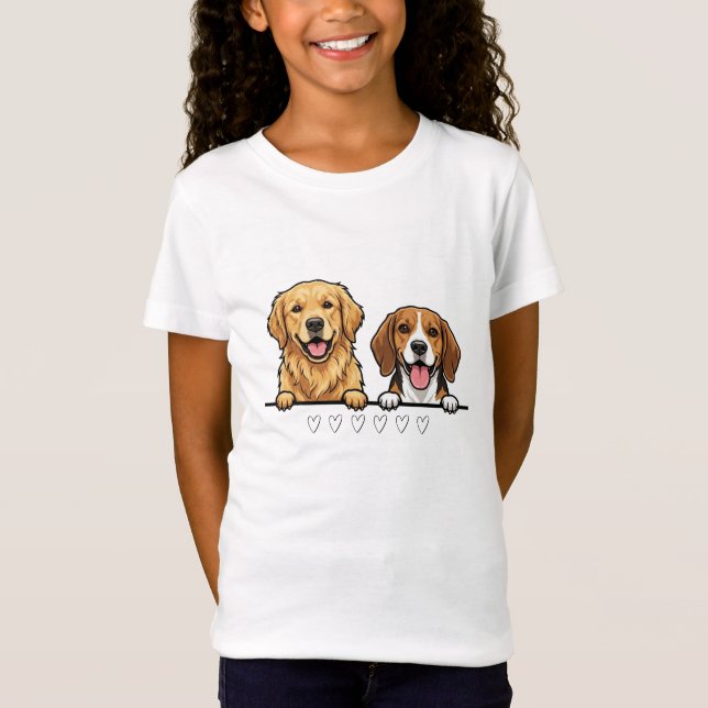 Camiseta Golden Retriever & Beagle Best for animal lovers (Frente)