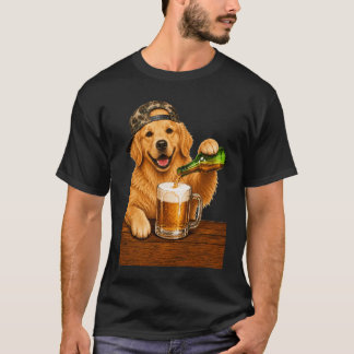 Camiseta Golden Retriever Bebendo Cerveja Funny Dog Meme Pa