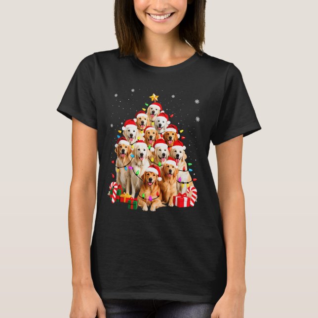 Camiseta Golden Retriever Christmas Tree Ornament Decor Xma (Frente)