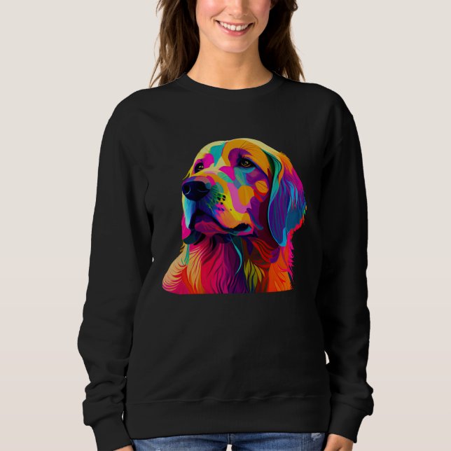Camiseta Golden Retriever  Colorful Pop Golden Retriever (Frente)