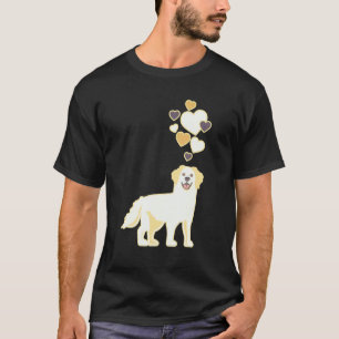 Camiseta Golden Retriever Com Corações