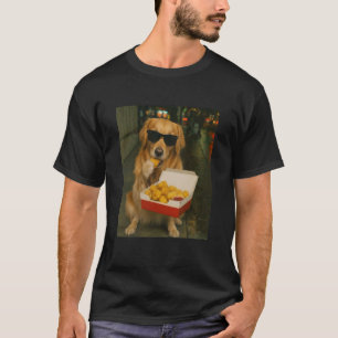 Camiseta Golden Retriever Comendo Meme Retro de Nugget de F