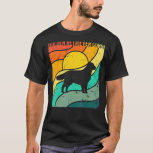 Camiseta Golden Retriever Corgi Vintage Pôr do Sol Mamãe Pa