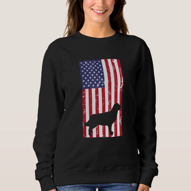 Camiseta Golden Retriever Distressed Patriotic All American (Frente)