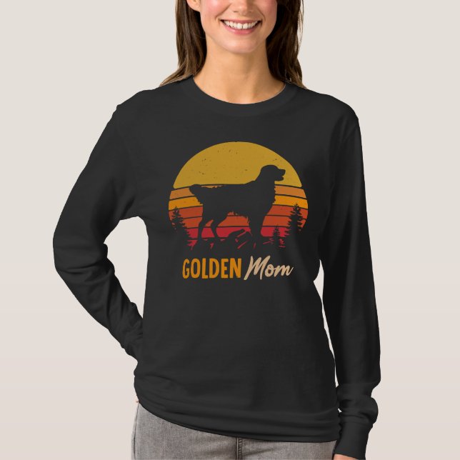 Camiseta Golden Retriever Dog Mom Vintage Retro 277 (Frente)