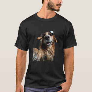 Camiseta Golden Retriever Engraçado Amante de Animais Selfi