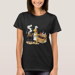 Camiseta Golden Retriever Engraçado Chef Churrasco Amante d
