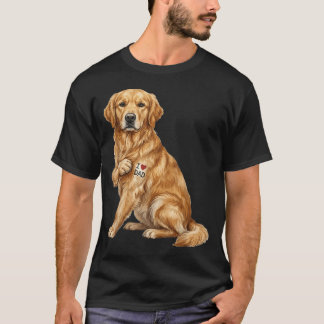 Camiseta Golden Retriever Eu Amo Papai Cachorro Pai Dia dos