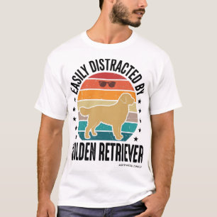 Camiseta Golden Retriever Facilmente Distraído Vintage Dese