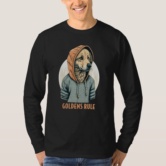 Camiseta Golden Retriever Goldens Rule Hoodie  Cool (Frente)