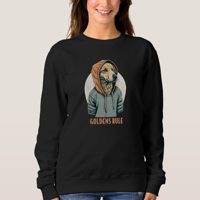 Camiseta Golden Retriever Goldens Rule Hoodie  Cool Pul Hoo (Frente)
