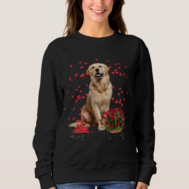 Camiseta Golden Retriever Hearts Balloons And Rose Basket V (Frente)