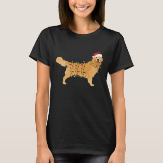 Camiseta Golden Retriever Holiday Christmas Light Essential