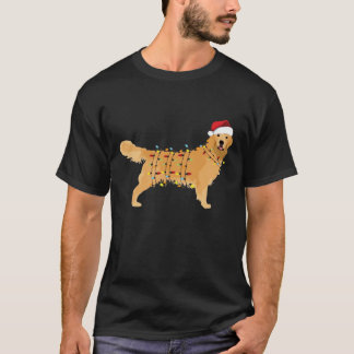 Camiseta Golden Retriever Holiday Christmas Light Essential