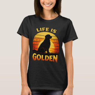 Camiseta Golden retriever life is golden sunset dog shirt