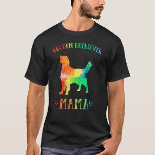 Camiseta Golden Retriever Mamãe Colorido Dia das Mães Mamãe
