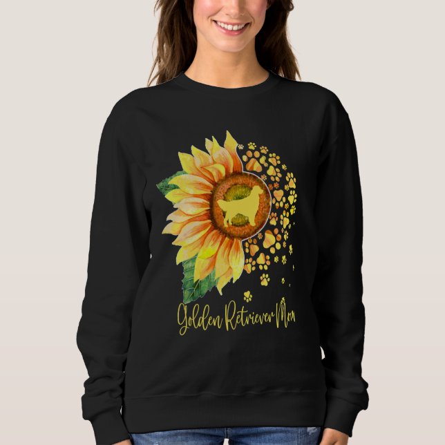 Camiseta Golden Retriever Mom Sunflower Dog Paw Mother s Da (Frente)