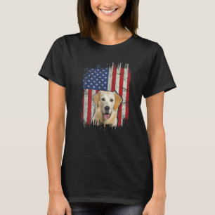 Camiseta Golden Retriever Patriótico da Bandeira Americana