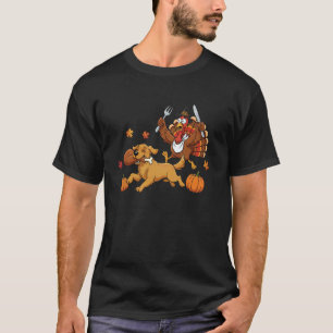 Camiseta Golden Retriever Peru Outono Dia de Ação de Graças