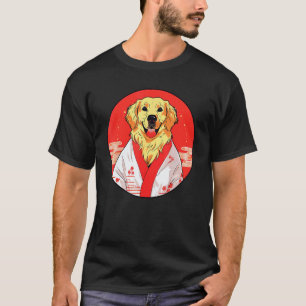 Camiseta Golden Retriever Quimono Cachorro Engraçado Japão