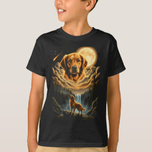 Camiseta Golden retriever uivando para a lua cachorro engra