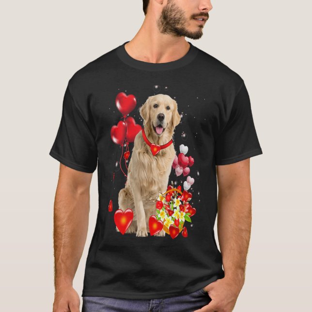 Camiseta Golden Retriever Valentines Day Shirt Funny Dog (Frente)