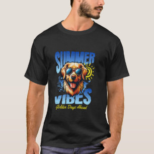Camiseta Golden Retriever Vibrações de Verão Dias à Frente 