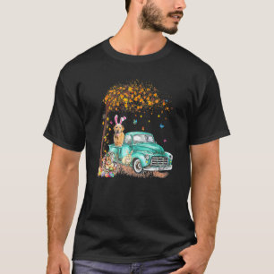 Camiseta Golden Retrievers Amam Caça Caminhão Coelho Ovos Á